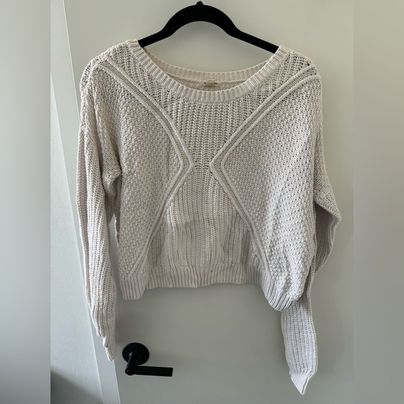 Vintage Urban Outfitters Medium Cropped Off White Knit Sweater Silence & Noise - Picture 1 of 3